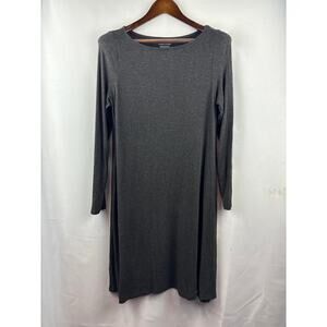 Women’s Eileen Fisher Medium Dark Grey Long Sleeve Shirt Dress